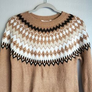 Time and Tru Tan and Black Knit Sweater